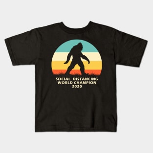 Bigfoot Social Distancing World Champion T-Shirt | funny gift tee Pandemic Virus Kids T-Shirt